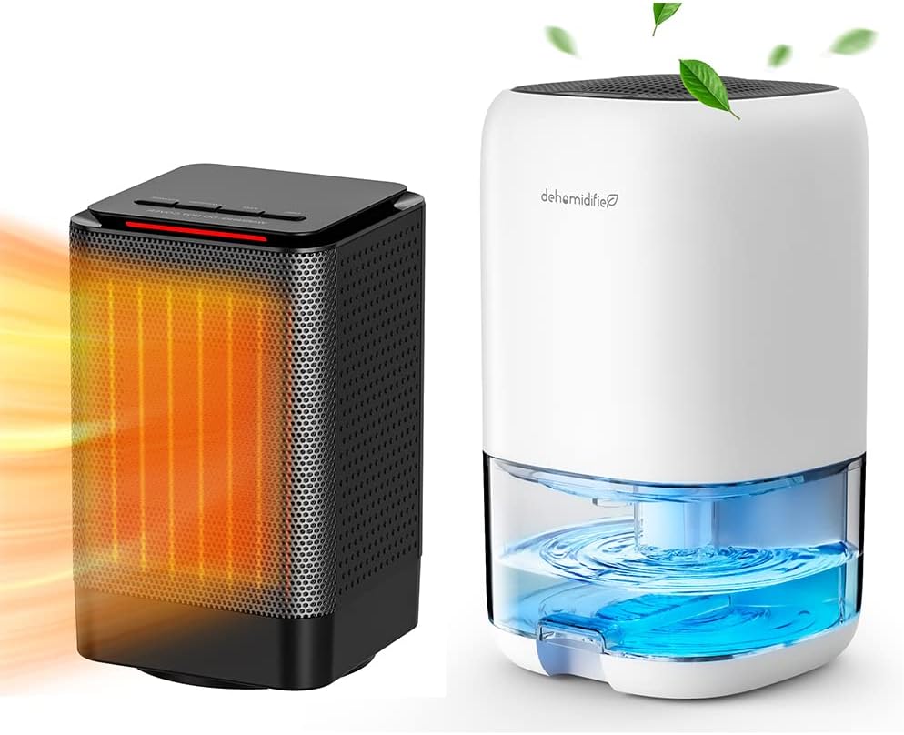 TABYIK Small 35OZ Dehumidifiers with Desk Space Heater