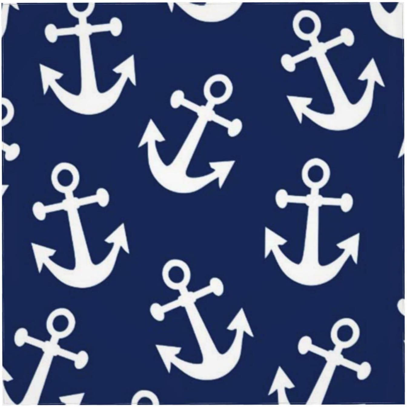 Square Table Cloth, Navy Blue Anchors Tablecloth Washable Dinng Table Covers Decorative for Kitchen & Table Linens 60" x 60"