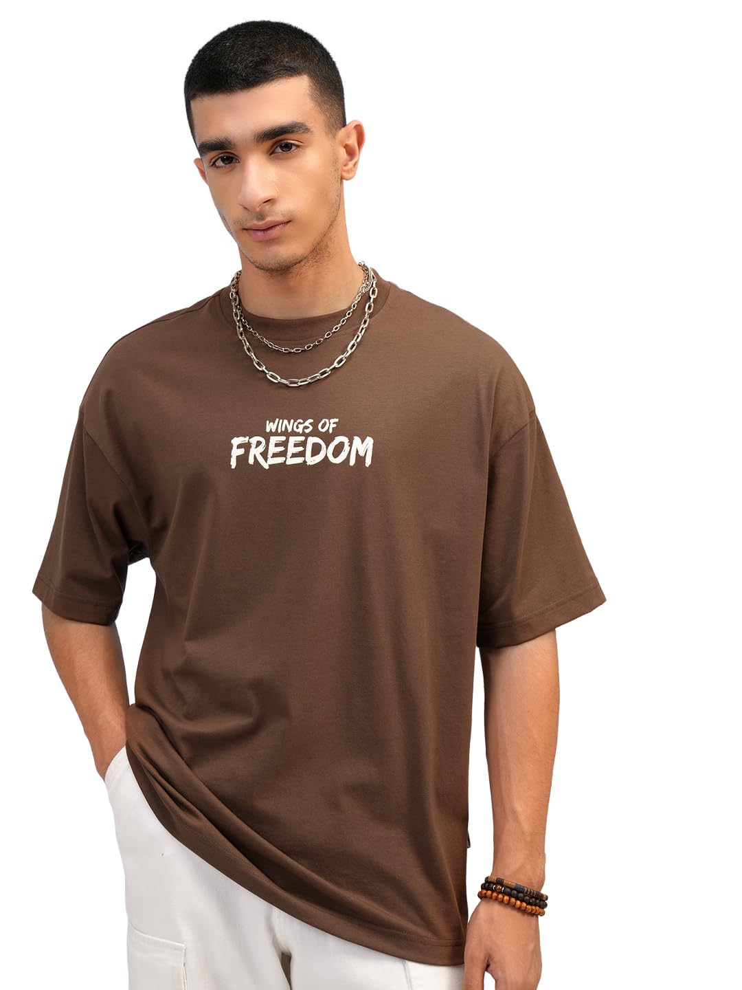 Men's Oversized Tshirts | Printed | Half Sleeves | Round Neck | Casual Tshirts for Men-image-2