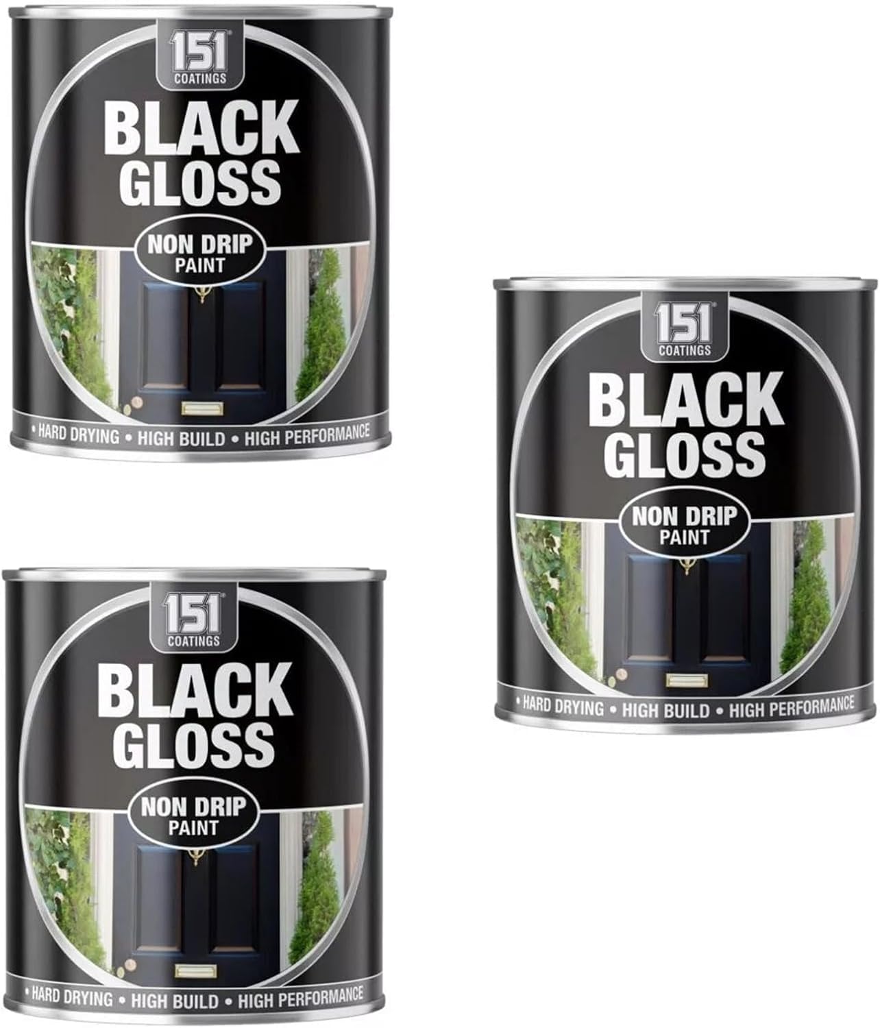 Neel Saanjh Black Gloss Non-Drip Paint, Smooth Finish, Quick Drying Formula, Long-Lasting Coverage, Professional, Easy to Apply, Durable, Ideal for Walls, Furniture, Wood & Metal Surfaces (Pack of 3)