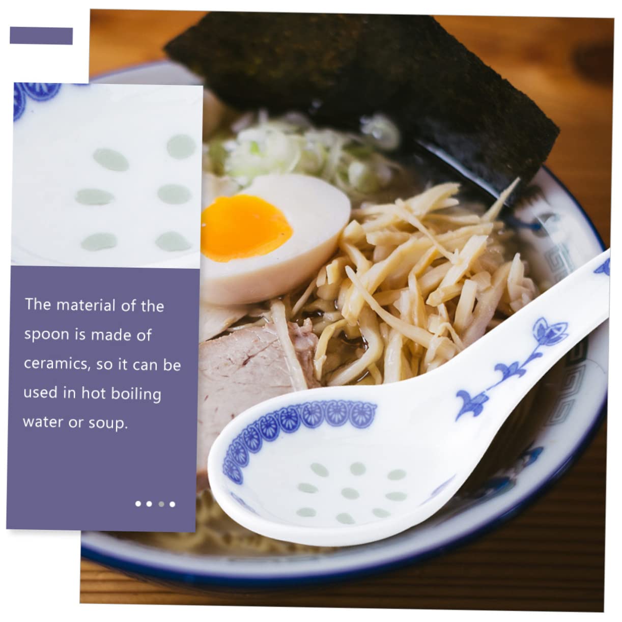 STOBAZA Ceramic Soup Spoons 6pcs Square Spoons Ware Scoops for Chinese Dessert Serving