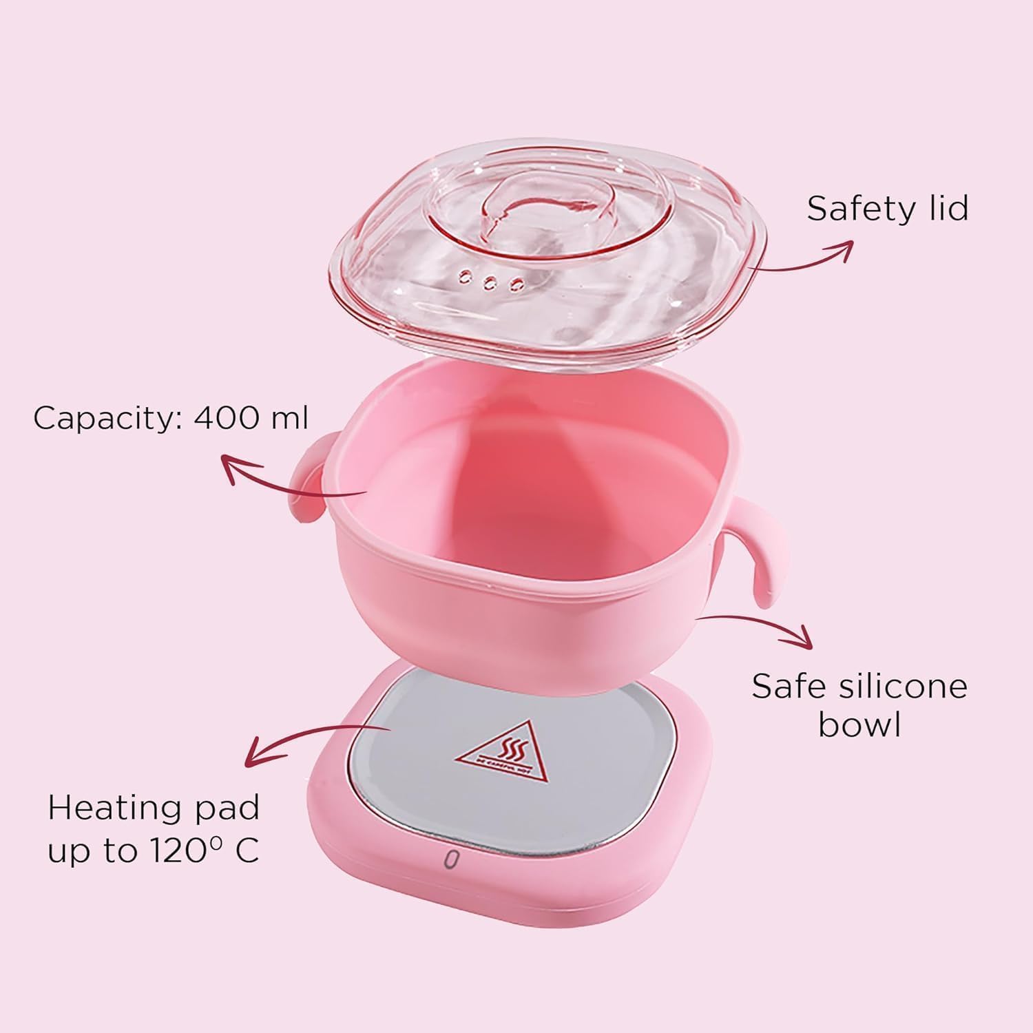 Sohansh Silicone Wax Heater | Portable and Easy-to-Use Electric Waxing Heater Machine Electric Hot Wax Warmer Machine | Wax Heater for Waxing for Women | Non-Stick Wax Warmer, 1 count 3