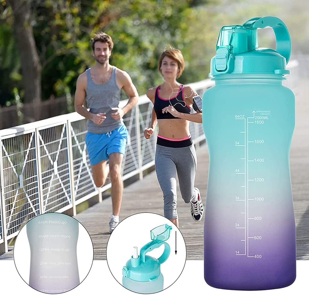 2 Liters Material Gradient Large-capacity Sports Water Bottle with Fitness Outdoor image 2
