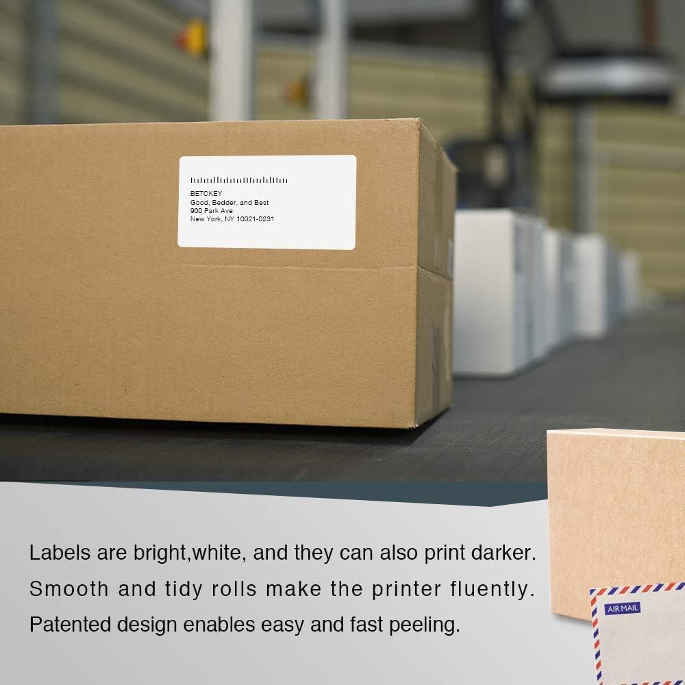 BETCKEY - Compatible DYMO 30323 (2-1/8" x 4") Shipping/Name Badge Labels, Compatible with DYMO Labelwriter 450, 4XL, NOT Fit 550 & 5XL [20 Rolls/4800 Labels] - Image 7