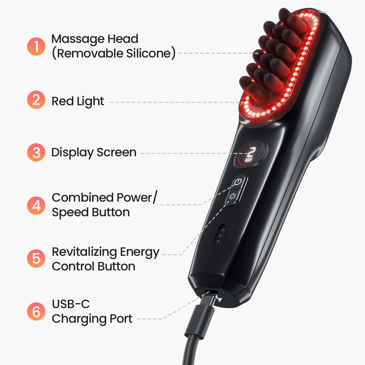NAPRE Electric Scalp Massager,Head & Hair Massager Scalp Stress Relax,Cordless Handheld Muscle Massager with Horizontal Vibration for Face,Neck,Shoulder & Body