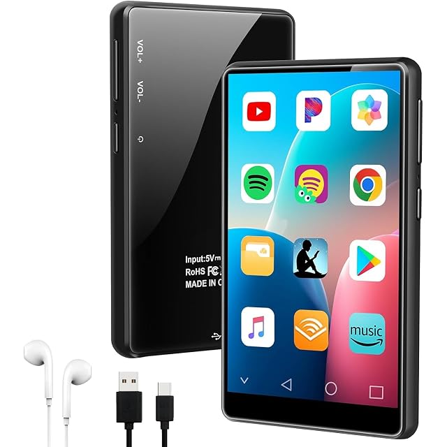 MP3 Player with Bluetooth and WiFi 4 Touch Screen Music Player with Spotify Play Store Pandora Audible Amazon