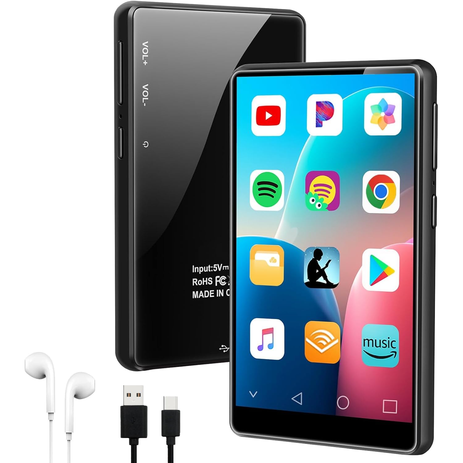 MP3 Player with Bluetooth and WiFi 4 Touch Screen Music Player with Spotify Play Store Pandora Audible Amazon