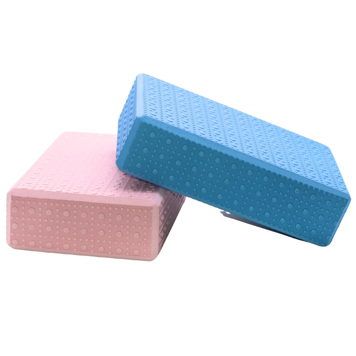 HOMETIC Anti-Slip Yoga Block Set of 2 (Multi) | Extra Large, High-Density EVA Foam with Dotted Texture for Grip | Ideal for Balance, Support & Performance-picture-11