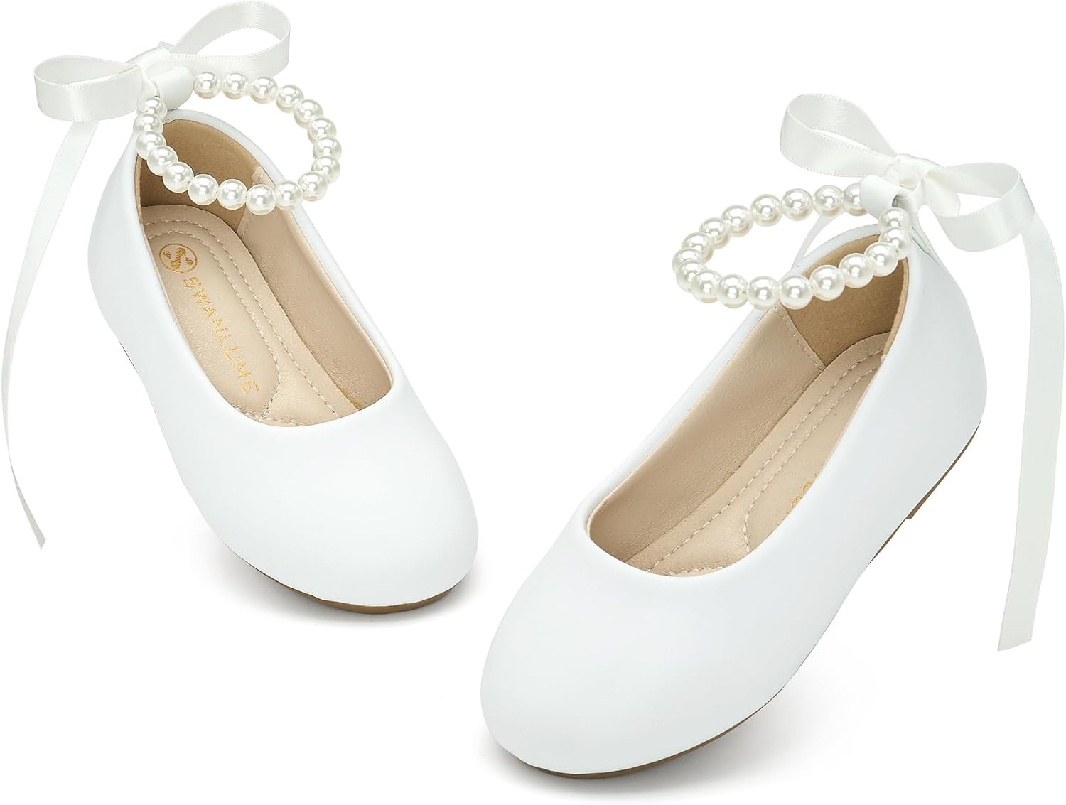 Toddler Girl Mary Jane Dress Shoes- Little Flower Girl Elegant Wedding Party Ballet Flats