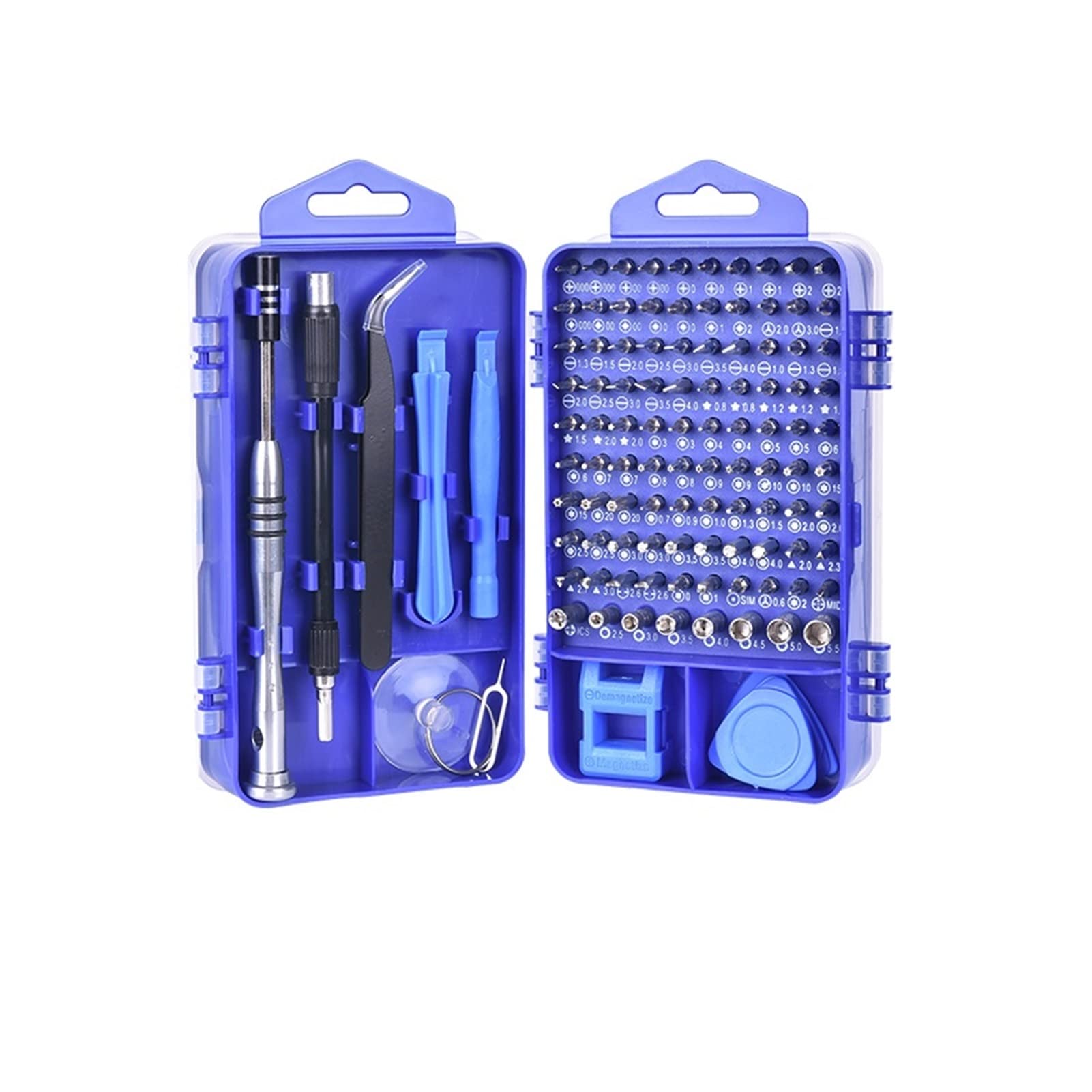 Generic Juego de destornilladores 115 en 1, puntas de destornillador magnéticas, herramientas de reparación de computadoras móviles, destornillador hexagonal de precisión(112Blue)