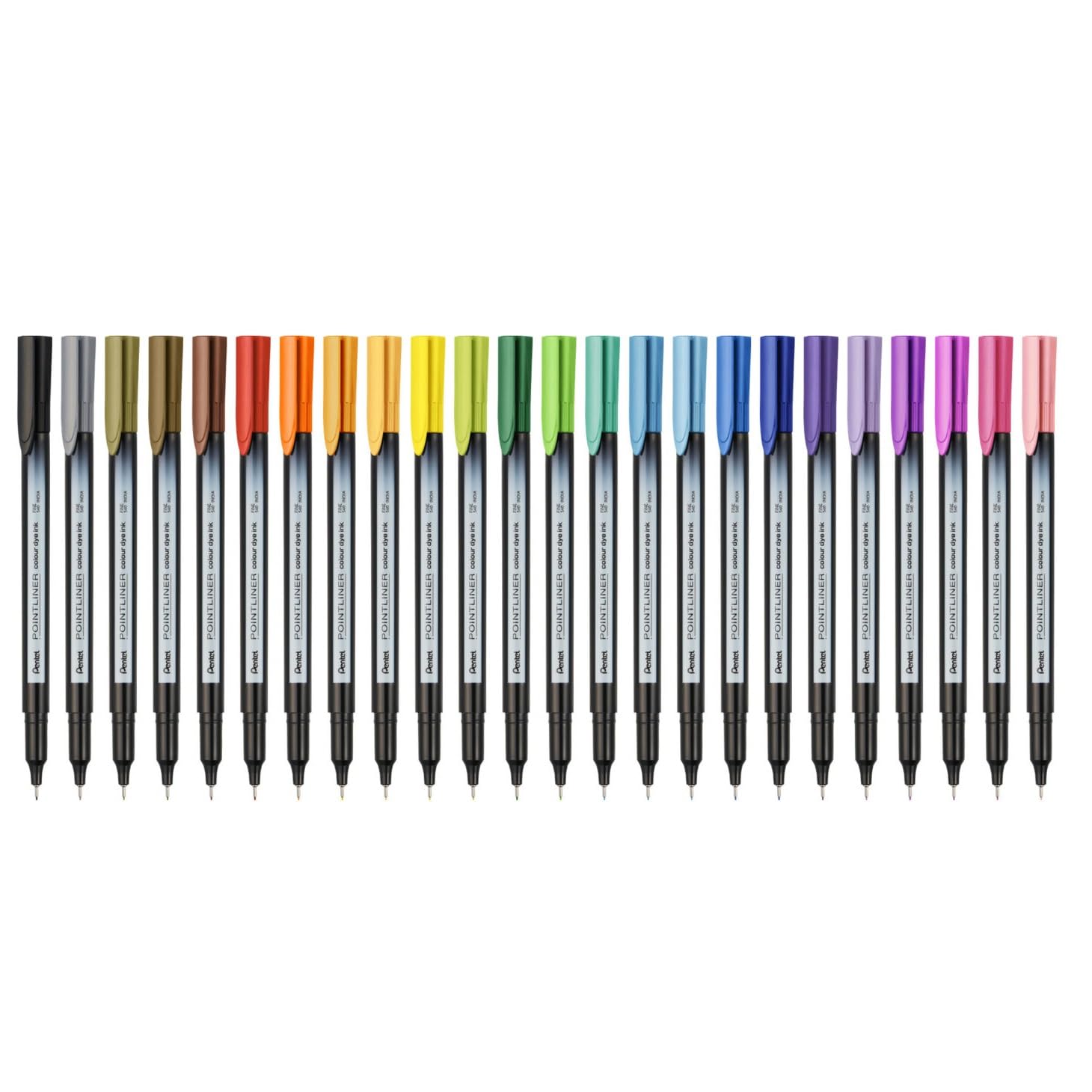 Pentel S40 Pointliner Marker Set | Durable Tip & Non-Toxic Ink | Waterbased Fade Resistant Pigment Ink | Ideal for Craft, Drawing, Writing & Marking, 24 Shades (Multicolor)-image-42
