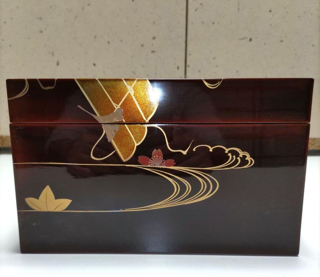 留塗利休茶箱 春秋 花筏 茶器揃 茶道具 10点セット お点前 野点