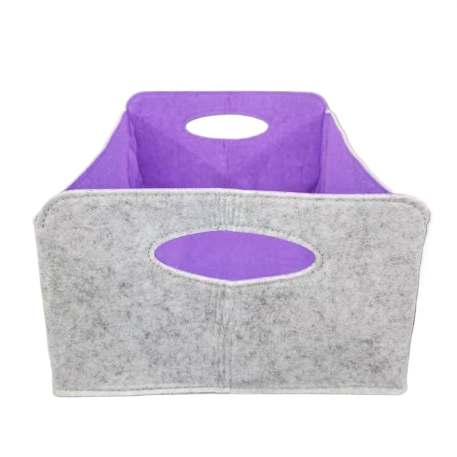 SNGUOQ 3/6pcs Storage Basket Felt Foldable Drawer Organizer Bin Cube Shelf Small Box For Closet Organizing For Clothing Storage,Organization(Purple,6pcs)