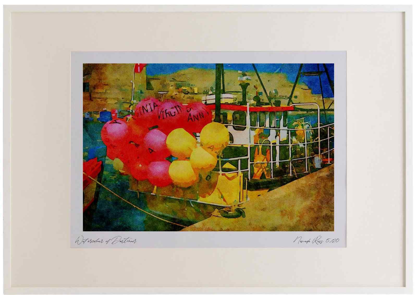 794051 Fishing Boats In Braye Harbor, Alderney, Channel Islands Watercolour Pic