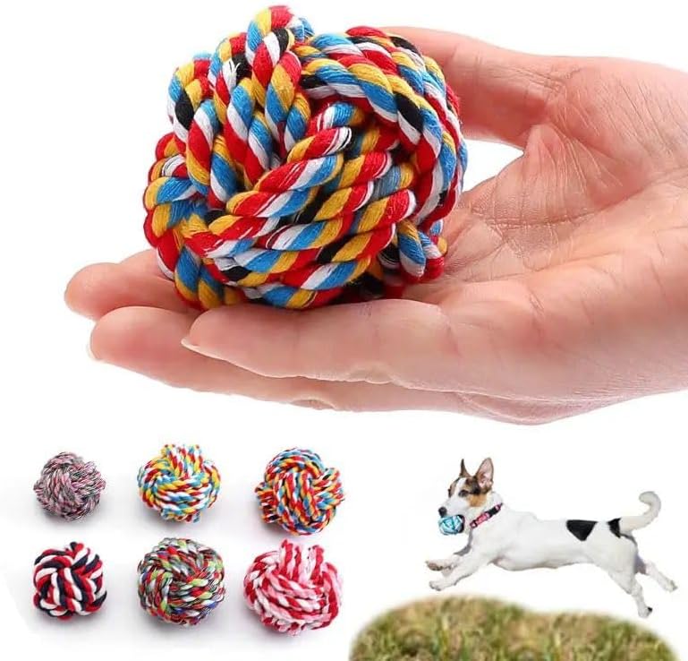 Bolinha de Corda Pet Cachorro Gato Brinquedo Bola Interativo Mord...