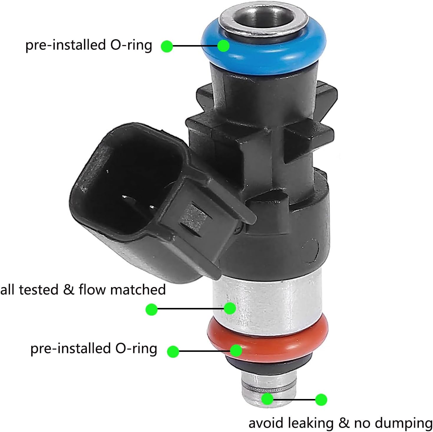 TA-VIGOR 6pcs 0280158233 Fuel Injector Compatible with Chrysler 200 300 Town & Country with Dodge with Jeep Wranger Grand Cherokee 2011 2012 2013 2014 2015 2016 2017, 4 Holes 3.6L Fuel Injector Nozzle