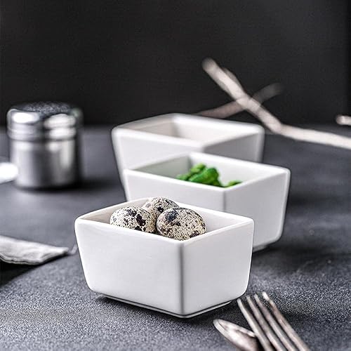 Miniatura 4 de Sizikato Tazón de la bolsa de té del sostenedor del paquete del azúcar de la porcelana blanca pura, 5 onzas