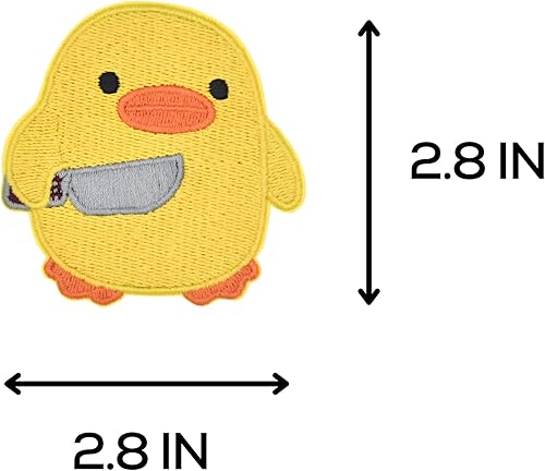 Miniatura 2 de 2 parches para planchar para ropa, lindo pato con tema de cuchillo, parches bordados para planchar para ropa, mochilas, jeans, camisa, chaqueta,