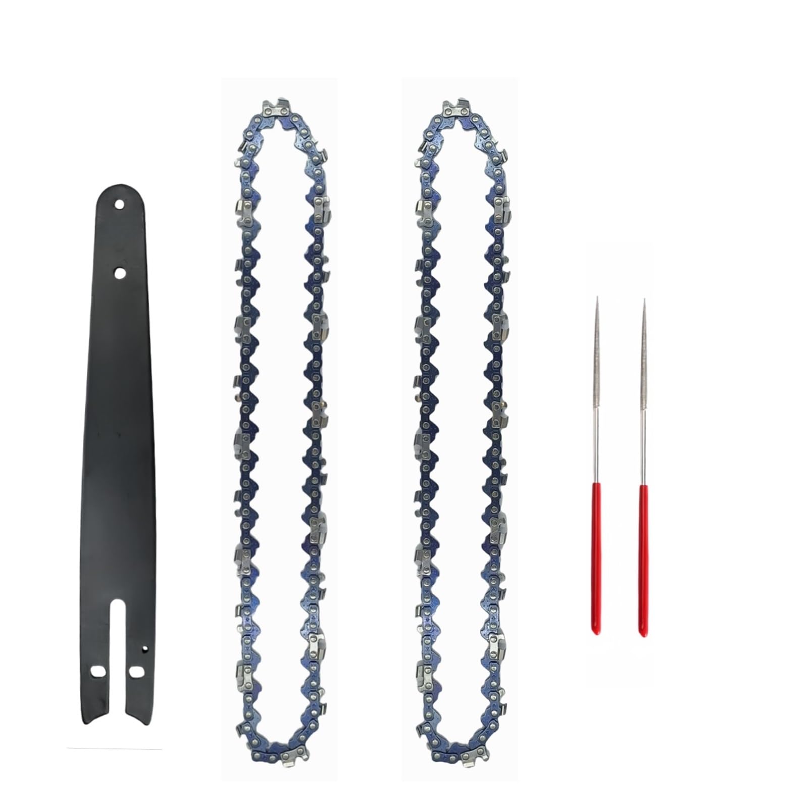 ZHLWei 8Inch Mini Steel Chainsaw Set 1/4" Pitch Semi Chisel Chains 47 Drive Links .043" Gauge Chains Wood Cutting Parts for Electric Saw