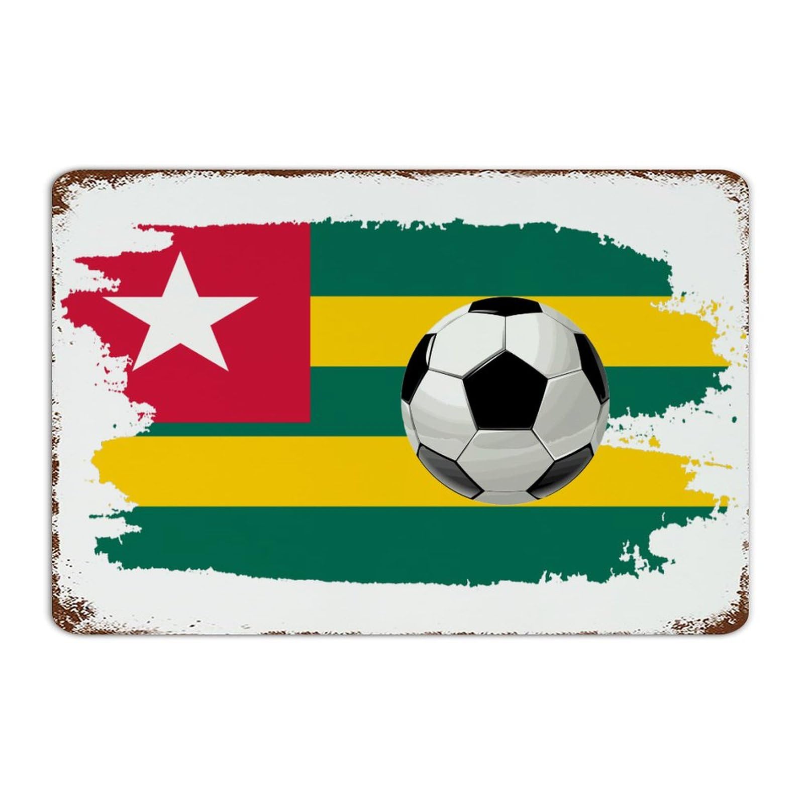 Plaque métal football Togo déco murale vive pour bar et club