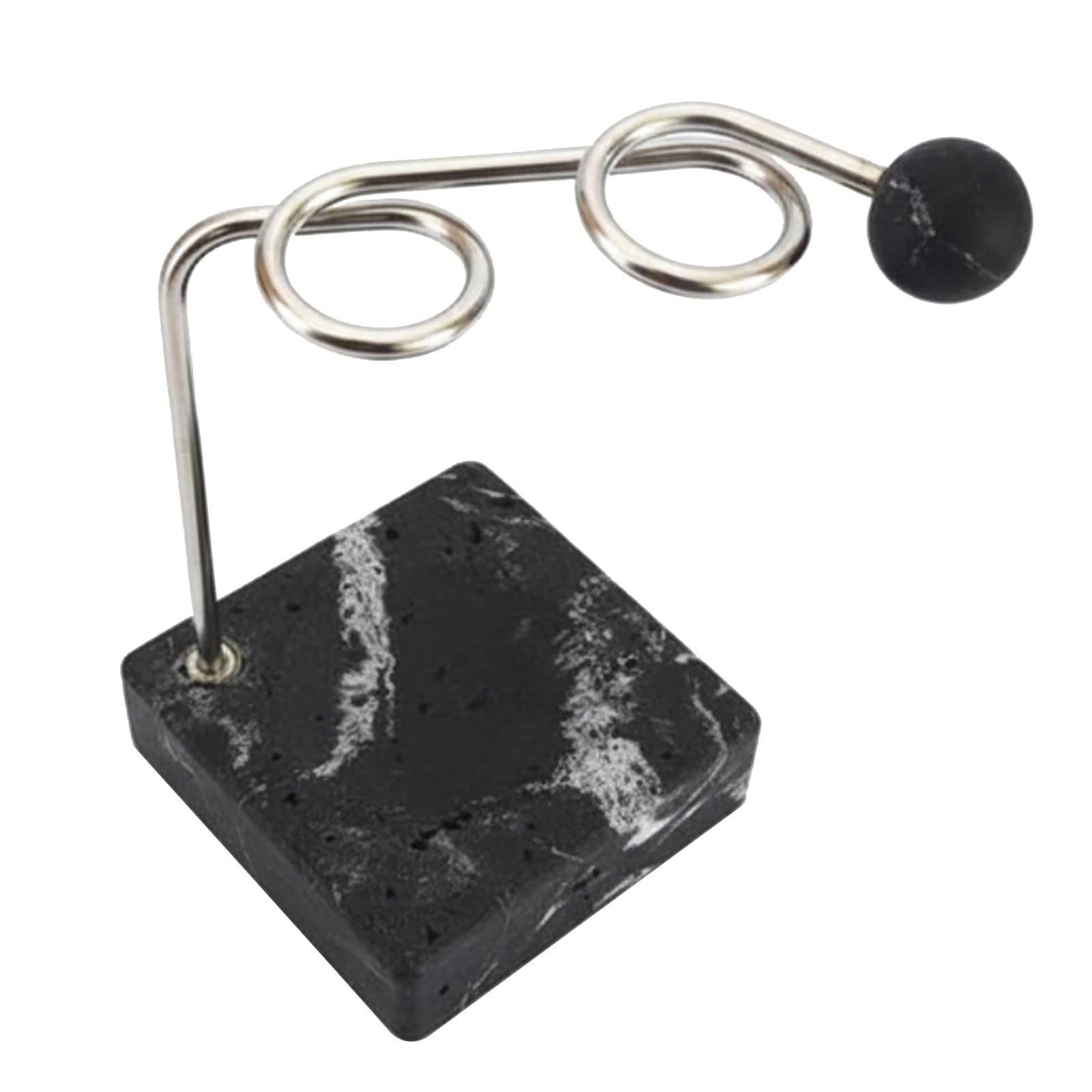 Wakects Portaspazzolino, Organizer in Acciaio Inossidabile, Base in Finto Marmo, Accessorio da Bagno Compatto per Piccoli Spazi (BLACK)