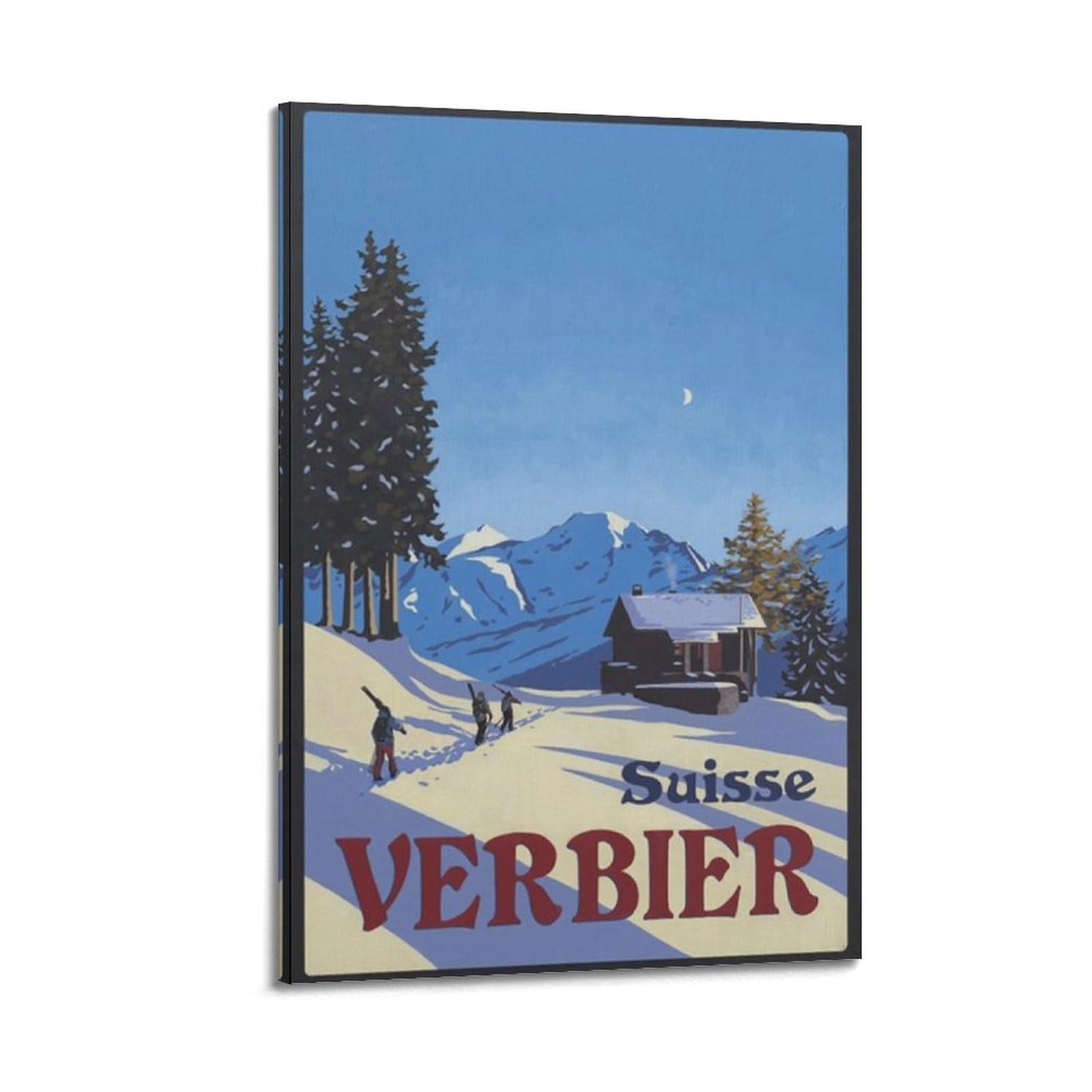 DLJGDS Vintage Ski Poster Verbier Decorative Painting Canvas Wall Posters And Modern Family Bedroom Decor 24x36inch(60x90cm)