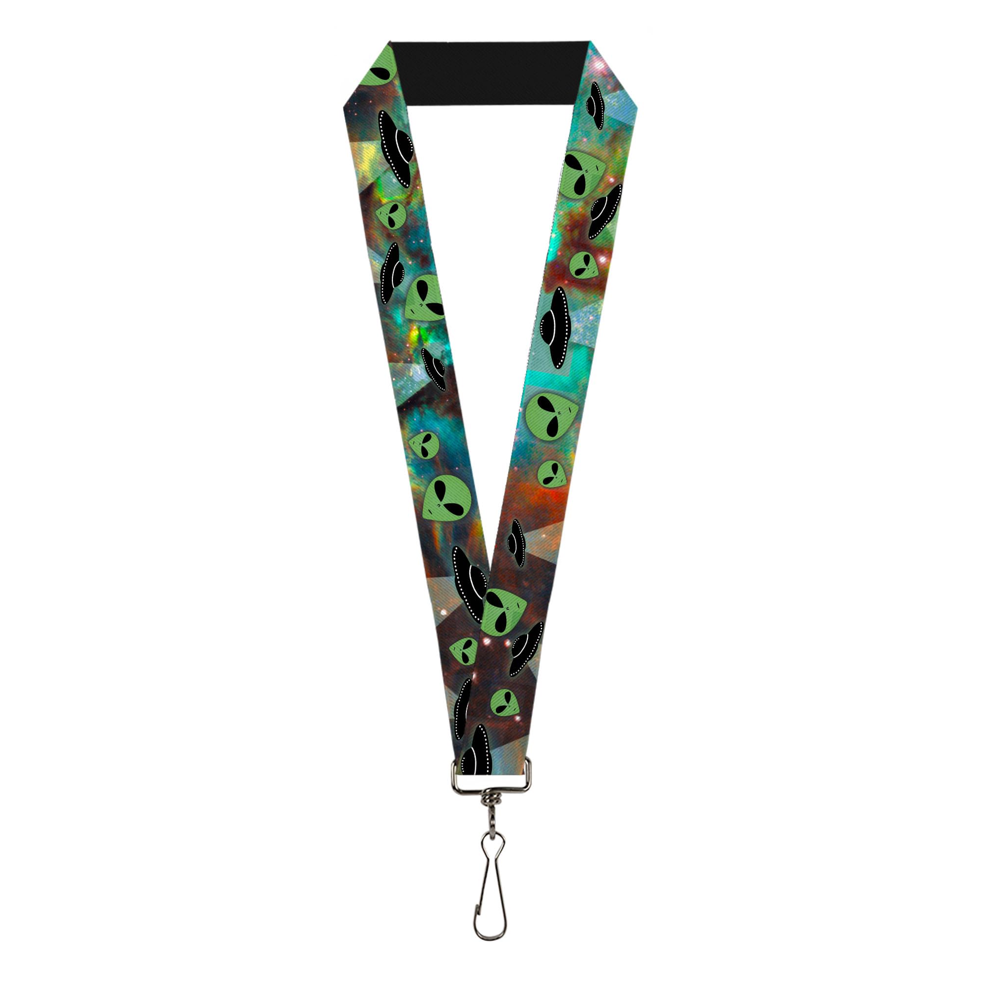 Buckle-Down Lanyard - 1.0" - Aliens & Ufo's Galaxy/green/black/white Accessory