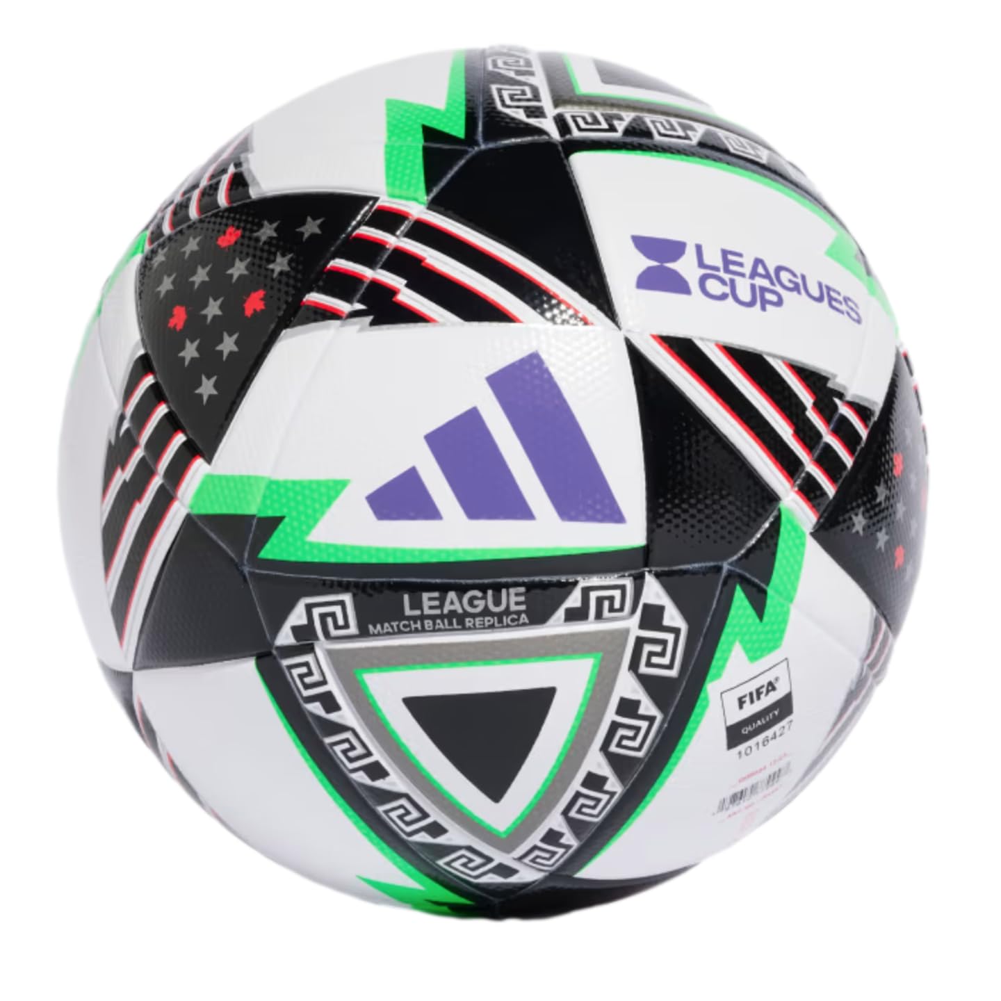 adidas Unisex-Adult Leagues Cup Soccer Ball, White/Black/Purple, 5
