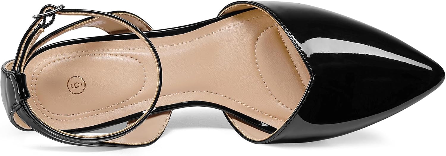 mysoft Women's Pumps Shoes Pointed Toe Kitten Low Heels Stiletto Ankle Strap Closed Toe Wedding Party Dress Sandals - Image 4