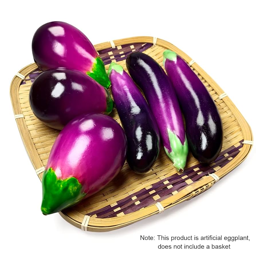 Amazon｜偽の茄子6個、人工偽茄子野菜展示小道具、リアルな偽物
