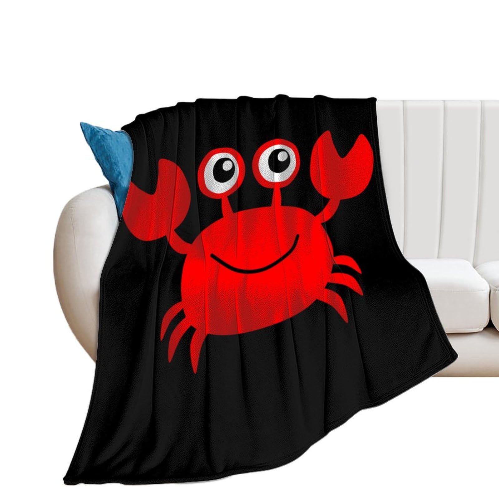 Nclqvjxzkhw Men's Style Cute Crab Flannel Blanket Soft Throw Blankets Bed Couch Sofa Travel