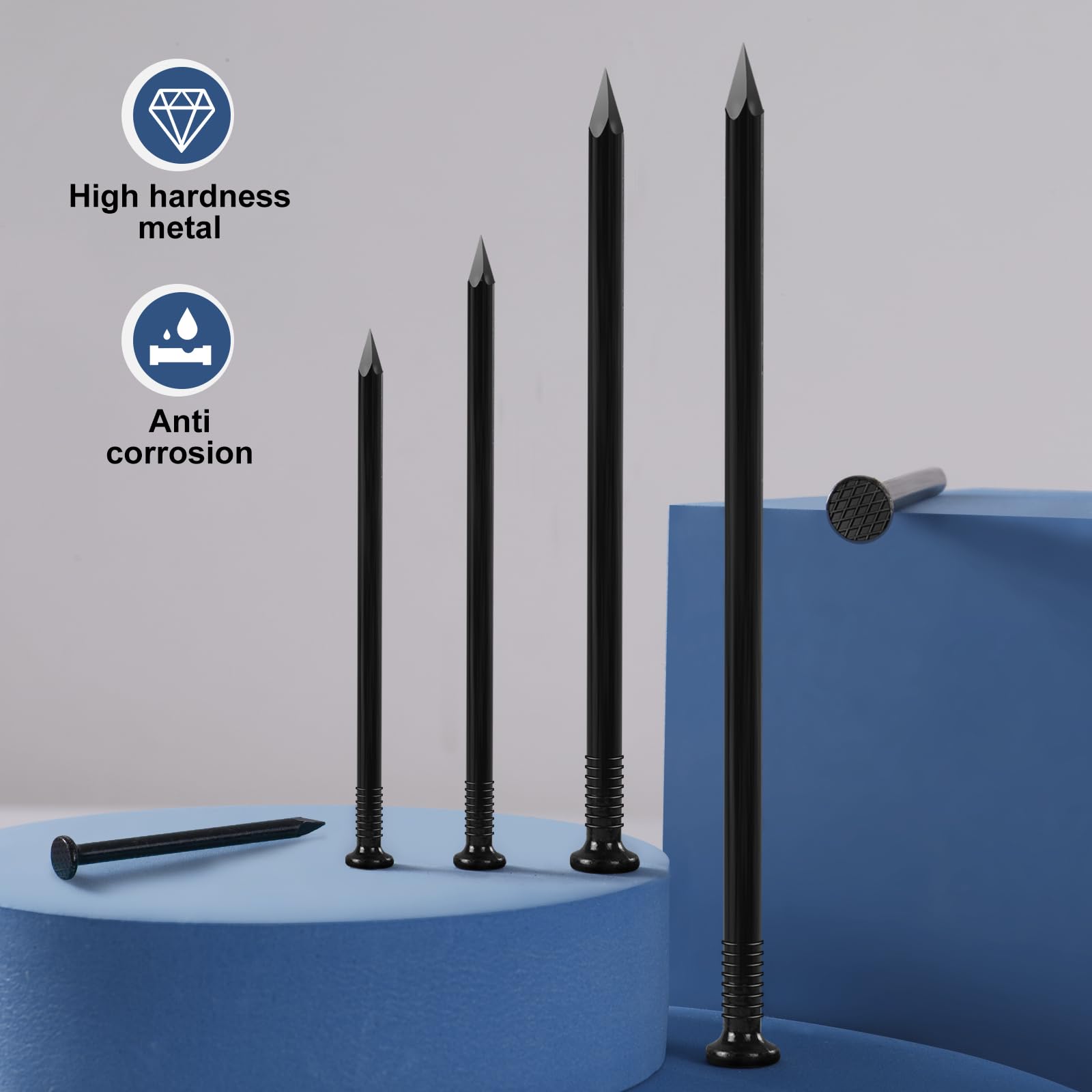 2,5 cm Hardware-Nägel, (2040 Stück) 1,4 kg schwarze Nägel, Nägel zum Aufhängen von Bildern, kleinen Nägeln, Wandnägeln, Holznägeln