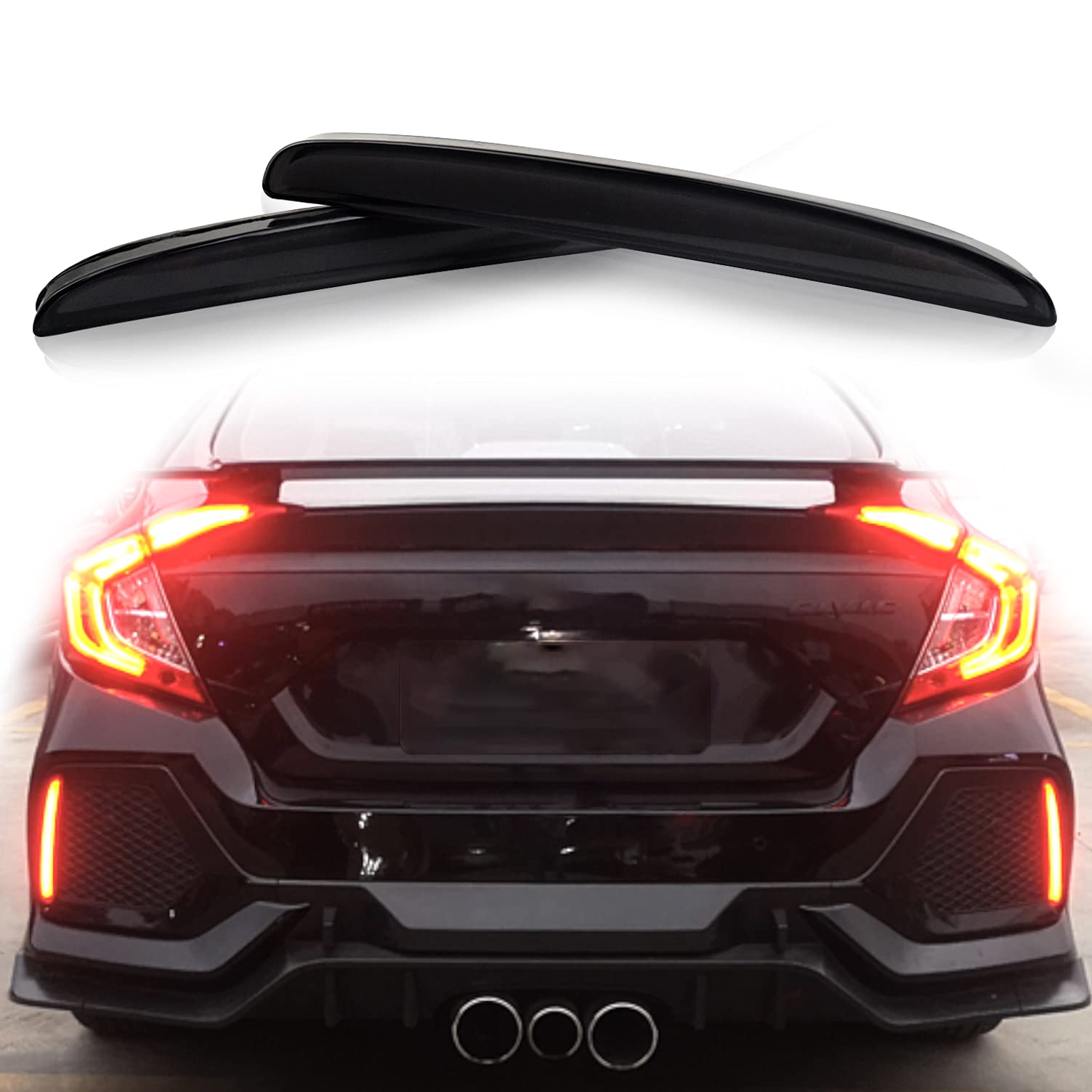 Buy Full LED Smoked Black Lens Bumper Reflector Lights for 2017 2018