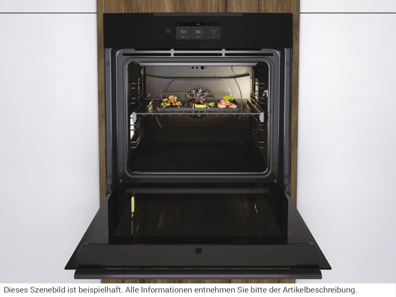 Haier I-TOUCH SERIE 4 HWO60SM5T9BHD Einbaubackofen/Nische 60 cm/Wi-Fi Funktion/Pyrolyse-Reinigung / 14 Funktionen, Schwarz
