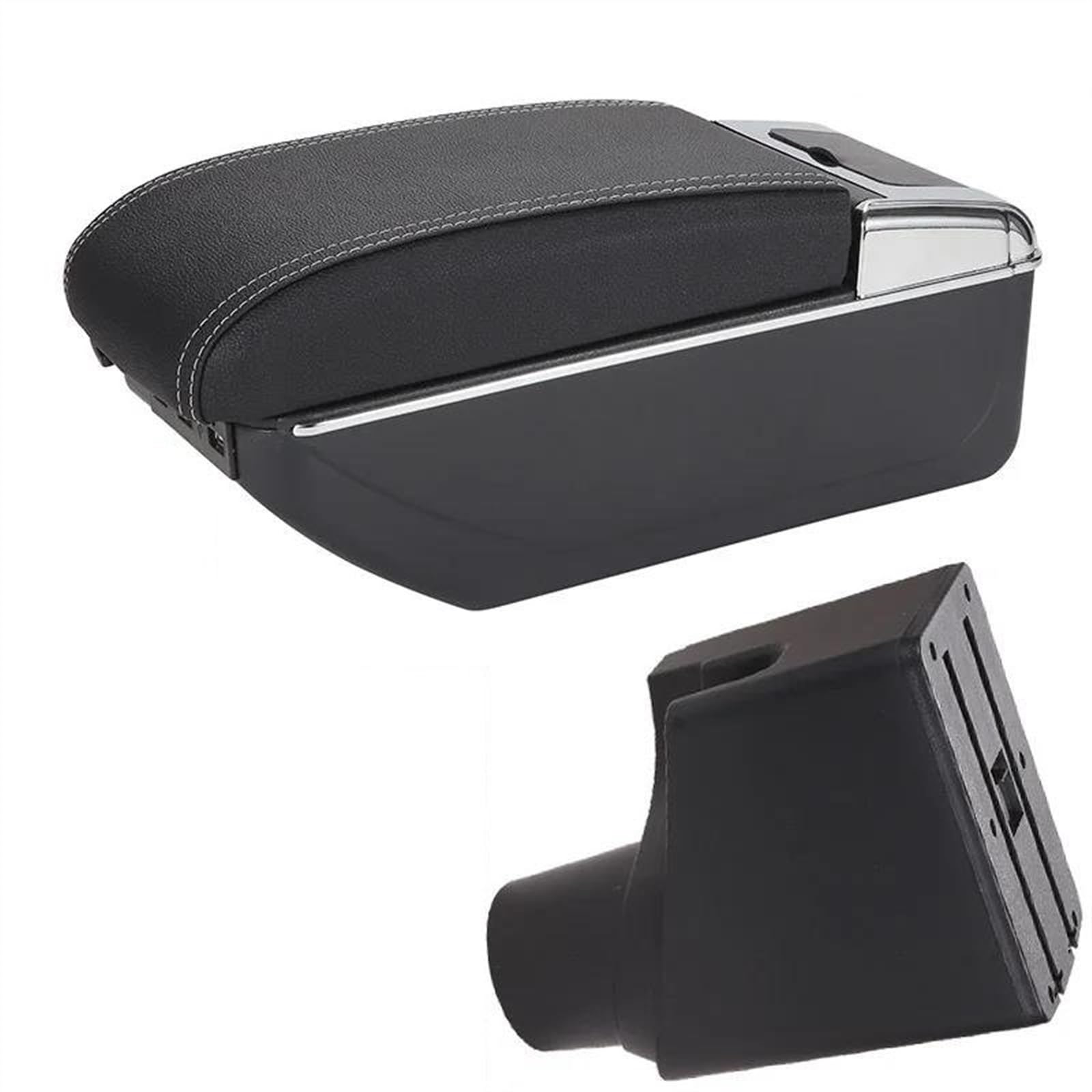 NOHEEU Car Armrest Box Center Storage Interior Details Retrofit Parts For Yaris For Hybrid 2015-2023(B3 Black white 7USB)
