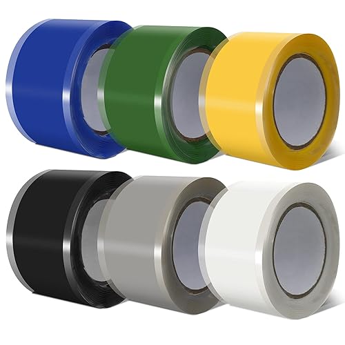 6 rollos de cinta de silicona autofusibles de 1 pulgada de ancho y 5 pies de largo (30 pies en total) cinta de PVC de goma ignífuga de alta