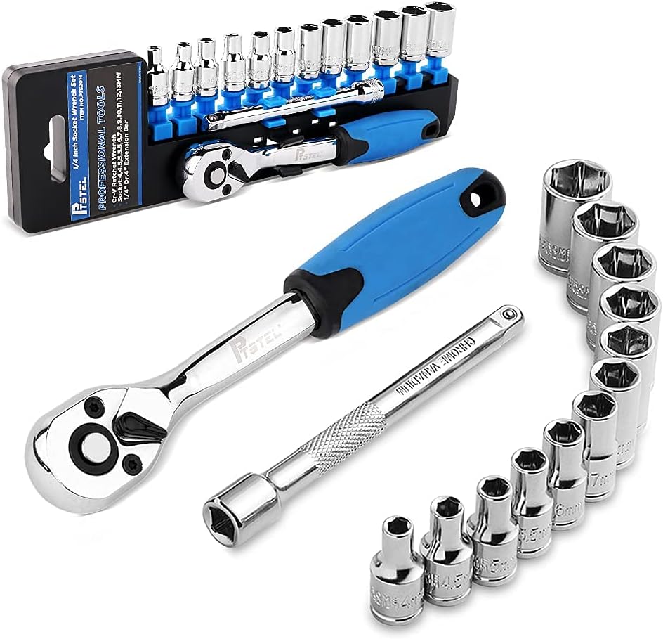 14pc 1/4'Socket Wrench Kit + 13pc Torx Bit Socket Set