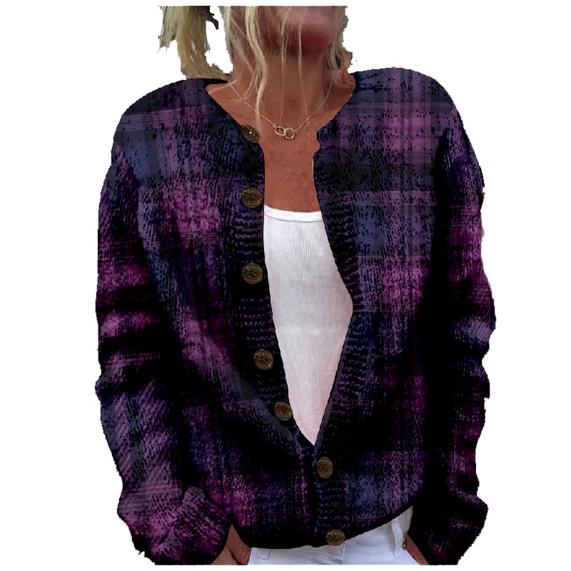 Sweaters for Women Casual Long Sleeve Soft and Comfy Button Down Baggy Slim Fit Knit Heavyweight Cardigan