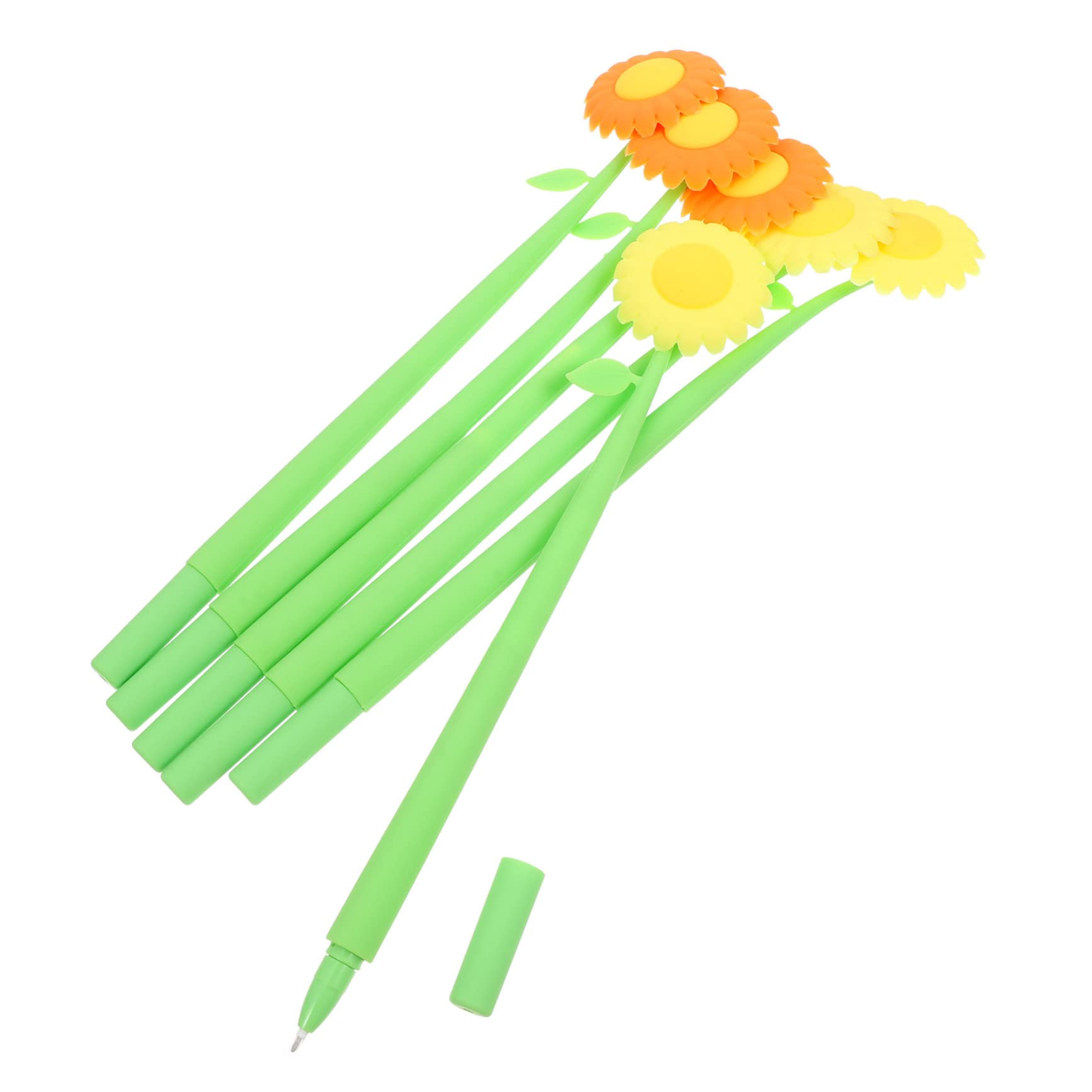 Didiseaon 18 Pcs Stylo En Silicone Tournesol Stylos Neutres s à Prise Confortable à Fleurs à Bille Roulante à Encre Gel De Nouveauté Floraux Gel De Silice