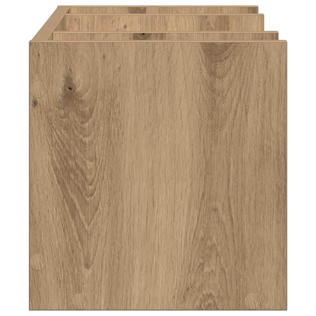 Organizer da scrivania nero effetto quercia in legno, 44,5 x 24 x 25 cm, ripiano per ufficio postazione di lavoro con scomparti, conservazione ordinata per documenti, documenti e documenti