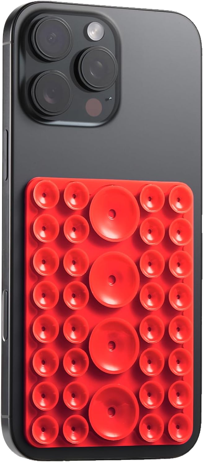 BIAJIAYA Sticky Phone Case, Phone Sticky Grip Holder for iPhone, Red