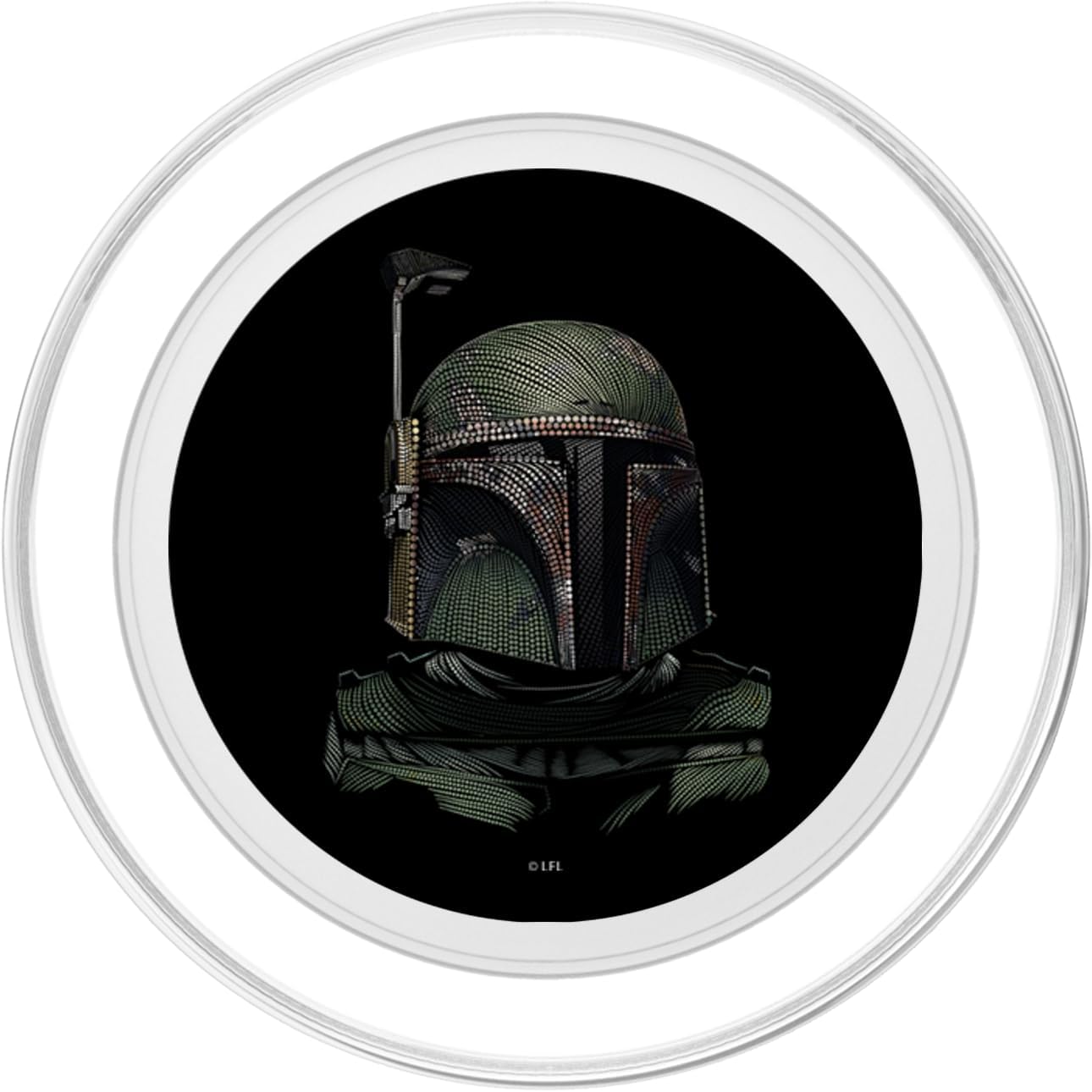 Star Wars Boba Fett Helmet Pointillism Art PopSockets PopGrip for MagSafe