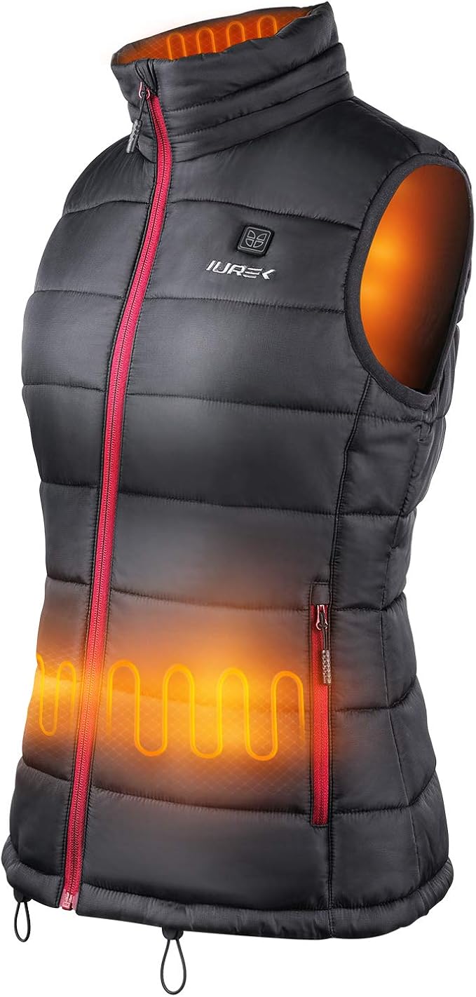 IUREK Gilet Riscaldato, ZD937 Gilet Donna con 10000mAh Powerbank, 3  Temperatura Regolabile, 4 Zone Riscaldanti, Impermeabile e Lavabile, Gilet  Riscaldato per Outdoor : Amazon.it: Abbigliamento