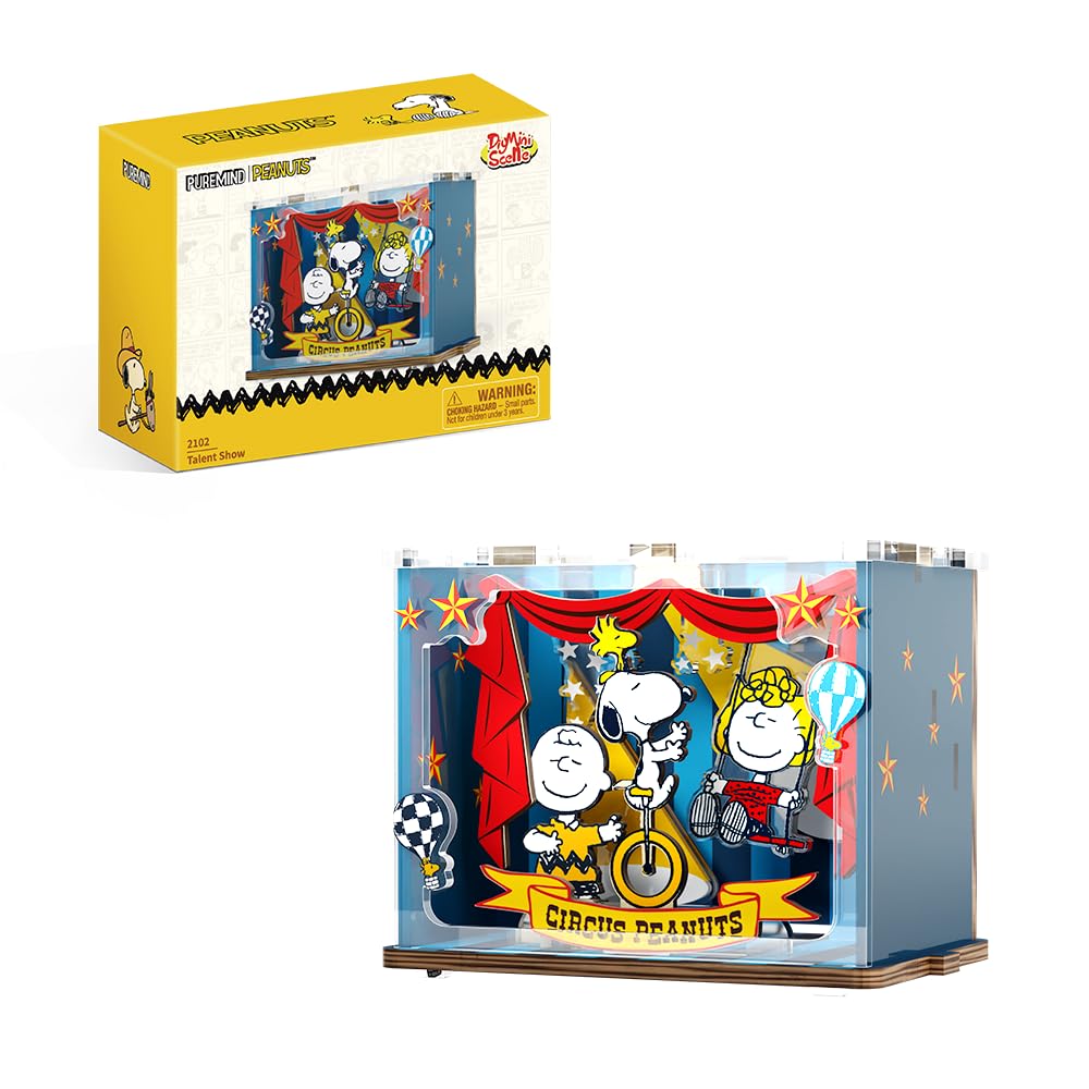 PUREMIND Snoopy Circus Miniature Wooden Puzzle Kit - Officially