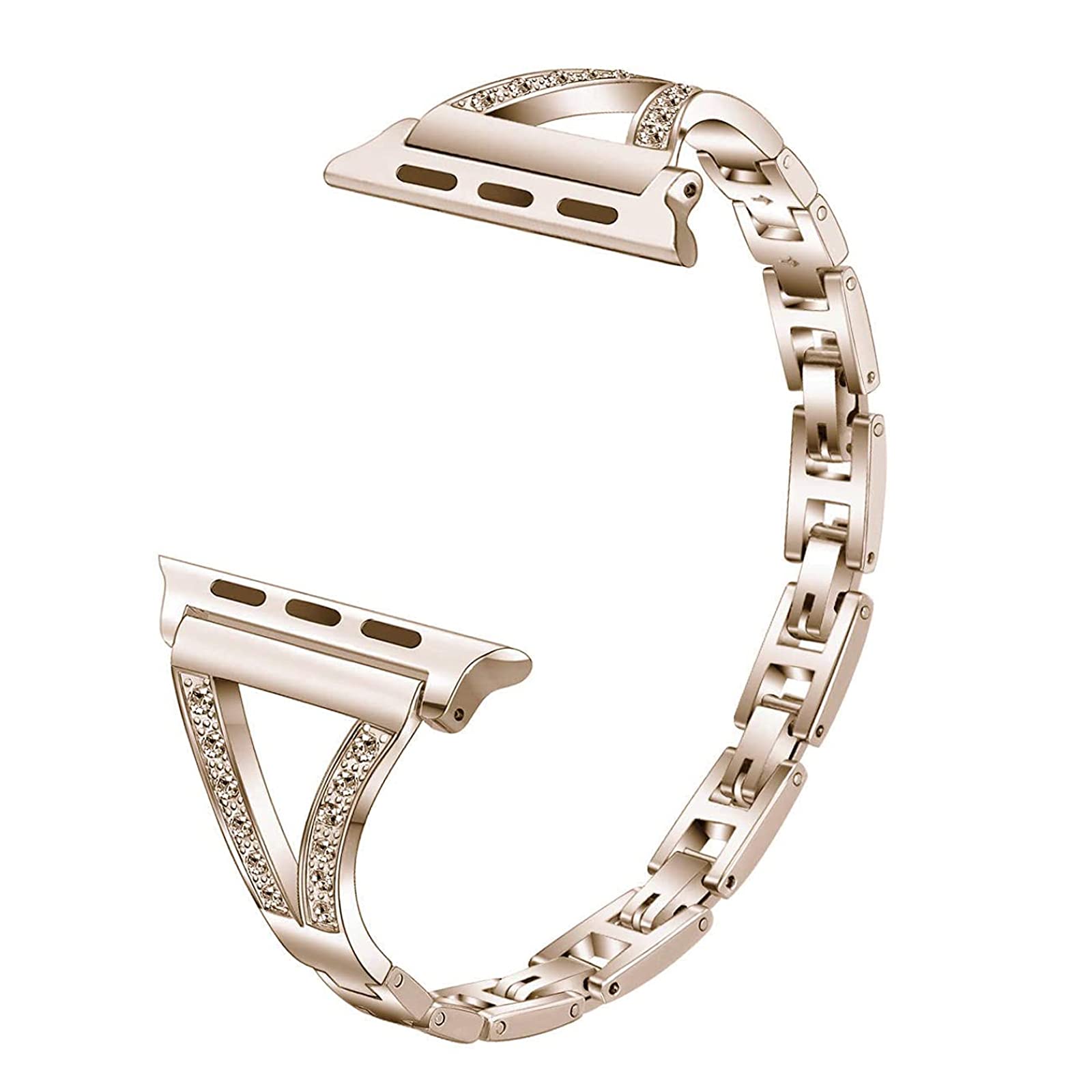 Compatible with Apple Watch 38 mm 40 mm 42 mm 44 mm Stainless Steel Bracelet Glitter Metal Bling Bracelets Watch Strap Replacement Bracelet with Diamond Replacement Strap Compatible with Apple iWatch Series 5/4/3/2/1