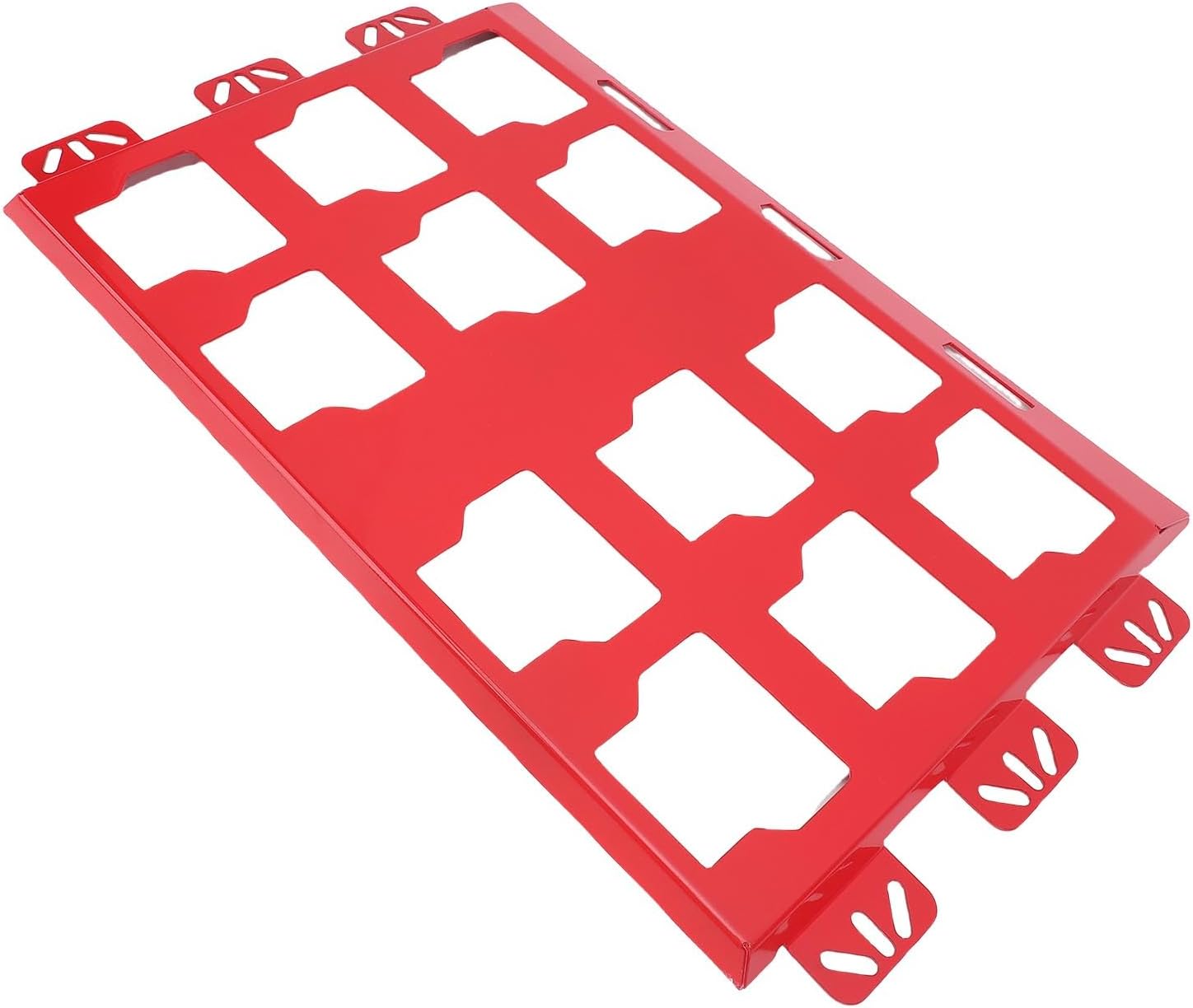 Estink Mounting Plate, Metal Base Secure Fit for Toolbox Wall Mounted Design 100lbs Support Vehicle Application (Red)