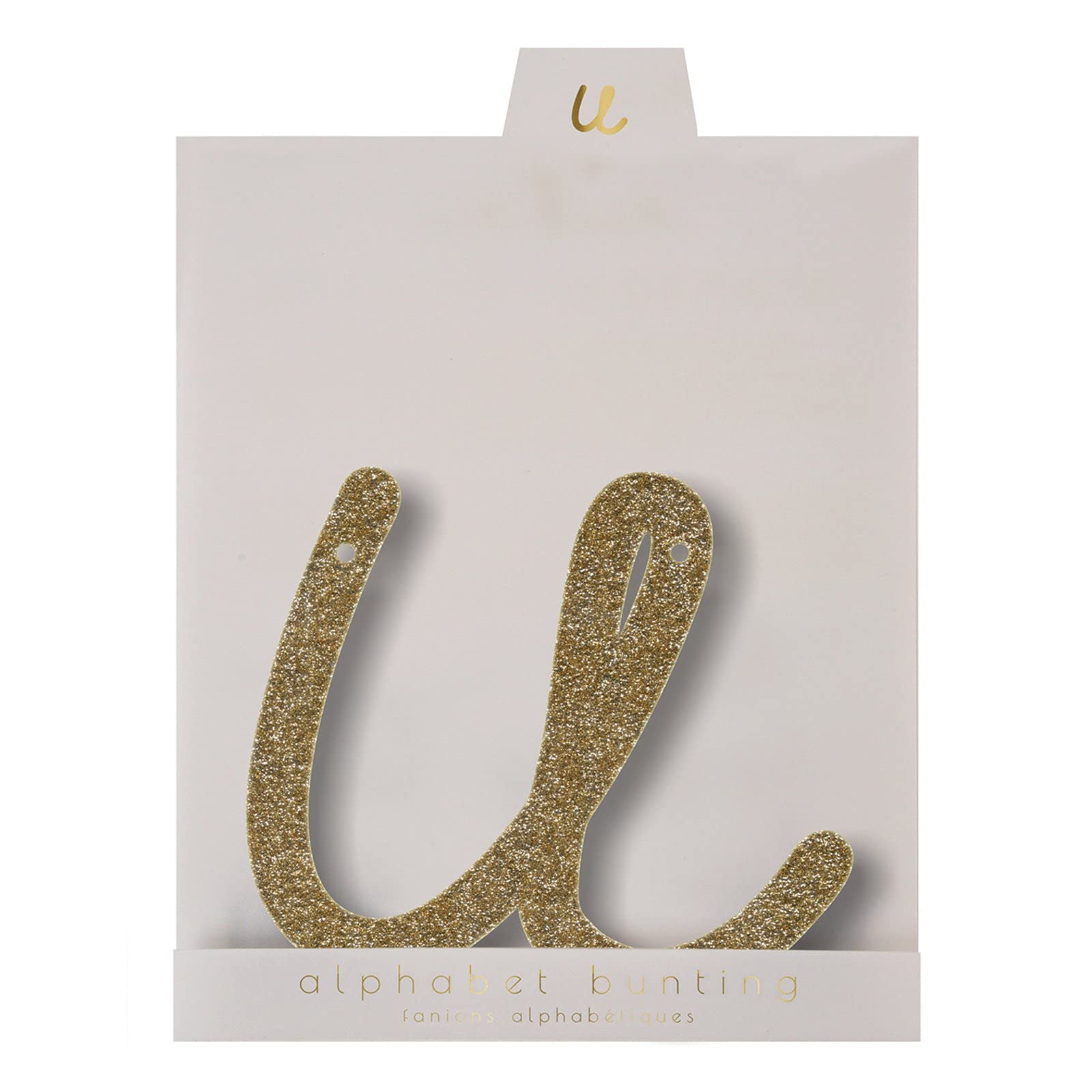 Meri Meri Gold Glitter U Acrylic Bunting