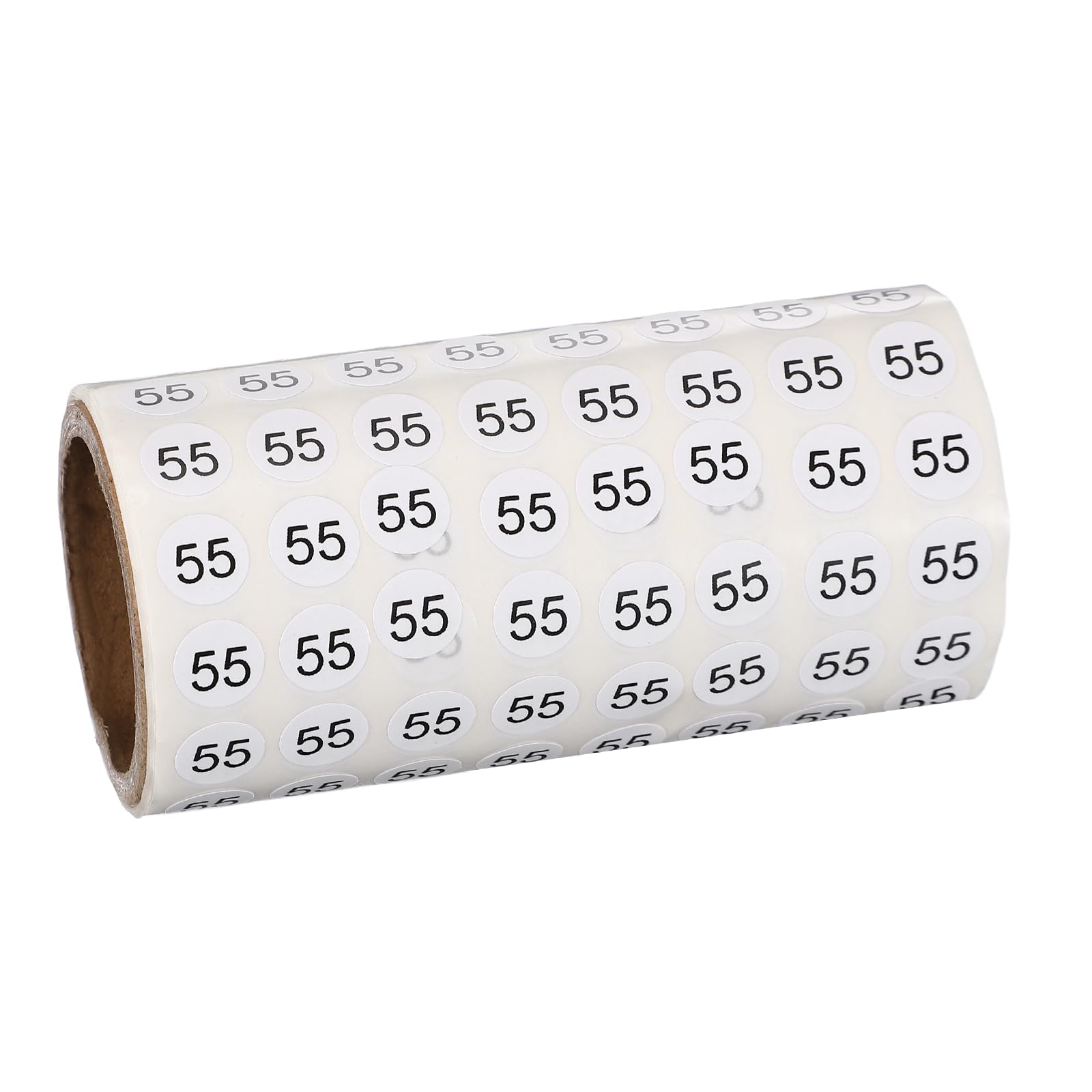 PATIKIL 1000pcs 0.4" Number Stickers, Mini Number 55 Sticker Numbers Labels Round Small Vinyl Self Adhesive Label Circle Decals 1 Roll Dots for Photo Album Poster Organize Inventory, Black