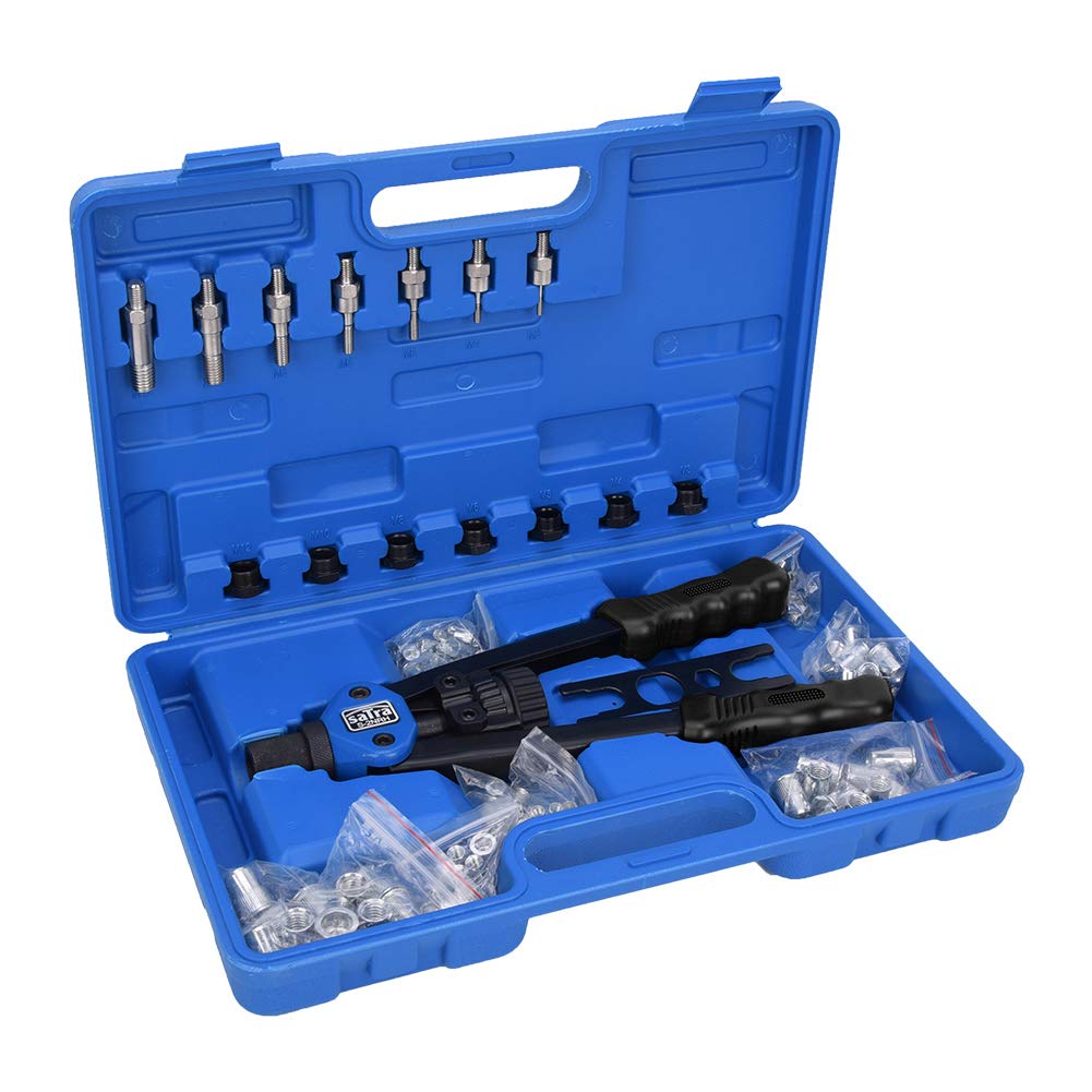Pistola manual para remachar tuercas roscadas y herramienta manual de inserción para aplicaciones de fabricación en chapa, plástico y fibra de vidrio con mandriles M3 M4 M5 M6 M8
