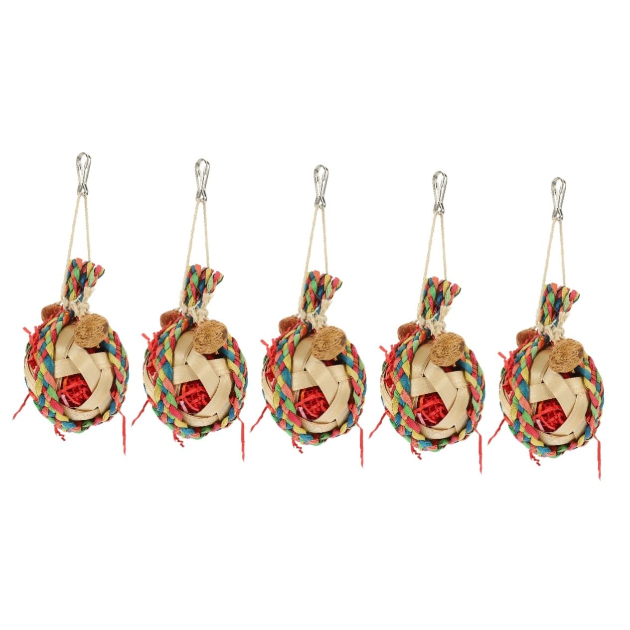 VANZACK 5pezzi Giochi Per Pappagalli Naturale Giocattolo Da Appendere Per Uccelli Sicuro e Resistente Accessorio Divertente Per Pappagalli e Altri Uccelli Design Decorativo Per Gabbie e